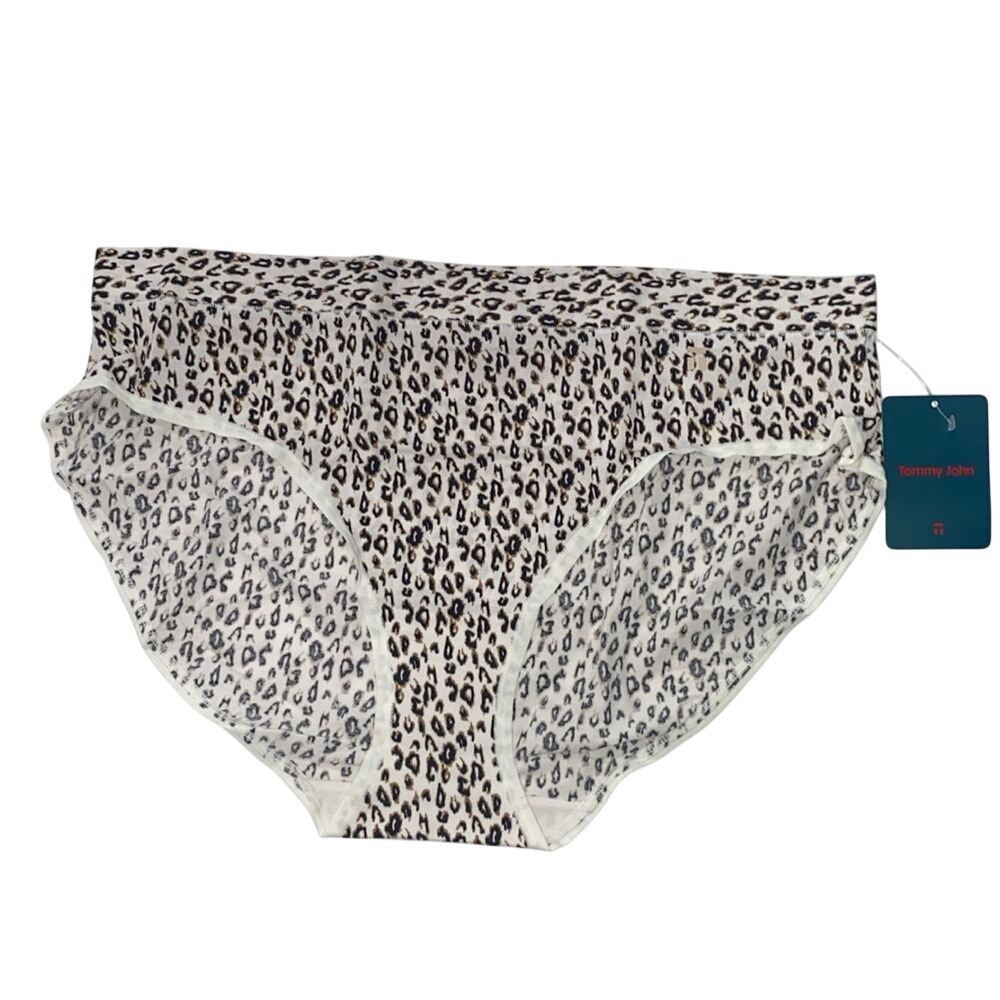 Tommy John Women's Cool Cotton Briefs Panties Animal Cheetah Print NWT Size XXL